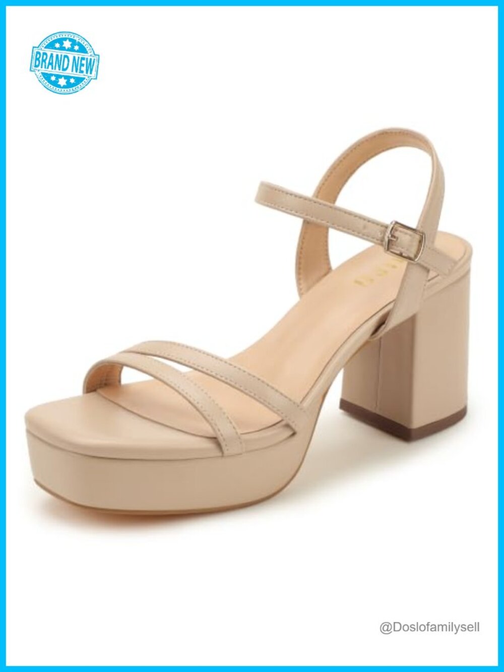 IDIFU Platform Chunky Block Strappy Heels Sandals Slingback